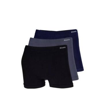 Imagem de Kit Cueca Hoahi 3X1 Boxer Algodão Masculina 016HOB22184SO Azul Marinho