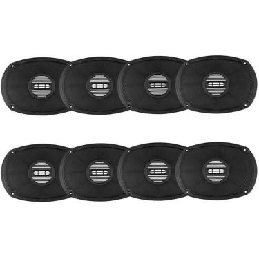 Imagem de Kit 8 Telas Alto Falante 6x9 Polegadas Preta Plástica Nova - PERMAK