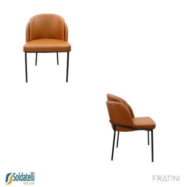 Imagem de Kit 2 Cadeiras Nevada em PU e Tecido Várias Cores - Fratini, Caramelo 