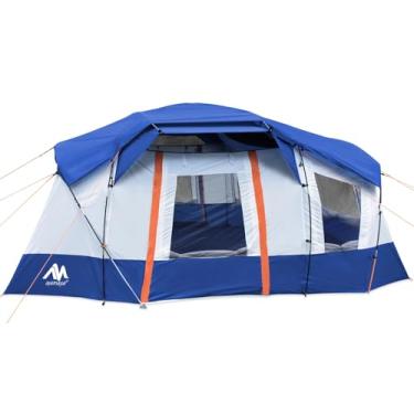 Imagem de Tenda para 8 pessoas para acampamento, AYAMAYA impermeável para vários cômodos, grandes barracas familiares com claraboia, mosca de chuva removível, 4 janelas grandes de malha e cortina dividida para