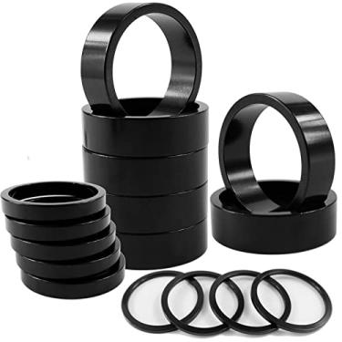 Imagem de NEPIDOVS Espaçador de fone de ouvido de bicicleta com 16 peças, espaçador de haste de guidão de bicicleta, conjunto espaçador de haste de liga de alumínio sem rosca serve para haste de 3,8 cm para