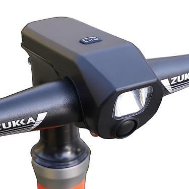 Imagem de MEGHNA Haste de guidão de bicicleta com farol e sino, haste de luz de guidão de 31,8 mm, haste de 80 mm para mountain bike BMX Road Bike Hybrid Bike