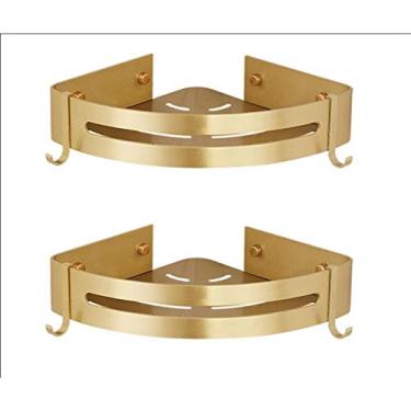 Imagem de Prateleira De Banheiro Prateleira De Canto Montada Na Parede Prateleira De Banheiro Alumínio Dourado Escovado Prateleira De Chuveiro Suporte De Shampoo De Banho Prateleira De Canto, Corner Shelf 2