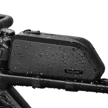 Imagem de abamita Bolsa de tubo de bicicleta à prova d'água para quadro de bicicleta bolsa de 1,5 L para bicicleta de estrada adequada para bicicletas de estrada e montanha