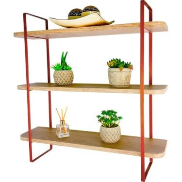 Imagem de Prateleira Nicho De Parede Tripla SLIM Modelo Industrial Decoração Sala Quarto