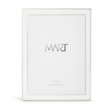 Imagem de Porta Retrato Em Metal Borda Branca E Prata 15x20cm G - Mart - Moas