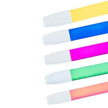 Imagem de Kit 5 Lâmpadas Tubular Coloridas 10w De Led T8 60 Cm Bivolt - VLED, Az