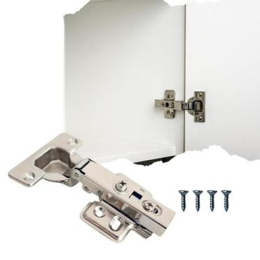 Imagem de 6 Dobradiças Reta 35mm Para Móveis Armários Com Amortecedor - Compras 