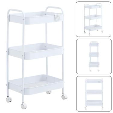 Imagem de Carrinho Organizador Multiuso Gala Rodinhas Branco - Evolux