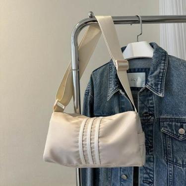 Imagem de Bolsa Mensageiro Cilíndrica Esportiva Feminina Casual Leve Grande Capa