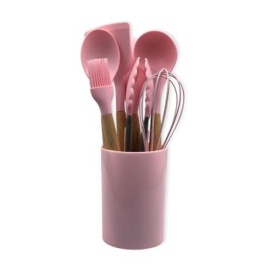 Imagem de Conjunto Kit Premium De Utensílios De Silicone 8 Peças Rosa