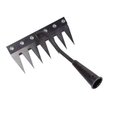 Imagem de Generic Enxada de jardim, ancinho de mão de jardim, metal, ferramenta de capina, ancinho de capina para plantio, cultivo, agricultura, escavação, aração de, 7 Dentes