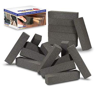 Imagem de Miracle Eraser Removedor de Tinta Strip 'N Sand, Removedor de Tinta Não Tóxico e Sem Produtos Químicos, Blocos de Lixamento de Contorno, Superfícies de Madeira e Metal, Ideal para (Pacote Com 18 Unida