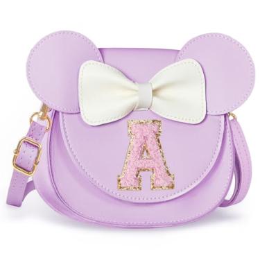 Imagem de Aganmi Linda bolsa tiracolo para meninas 2, 3, 4, 5, 6, 7, 8 anos, presente de aniversário, carteira infantil, Roxa, 7.1*6.7*3.1in (18*17*8cm), A