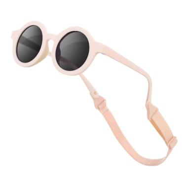 Imagem de VideMundi Óculos de sol para bebês com alça polarizada flexível UV400 para bebês meninos meninas de 0 a 36 meses, rosa, Baby