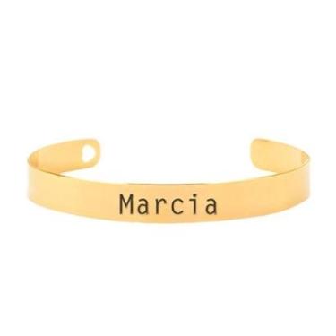 Imagem de Bracelete Personalizado Gravação Nome Marcia Banhado Ouro 18K - 999003422-Feminino