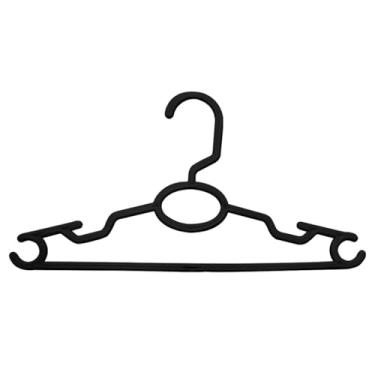 Imagem de Cabides Infantil Rosa Azul Branco Preto Plástico Reforçado Cruzeta Roupa Colorido (KIT 100 PRETO)