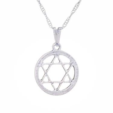Imagem de Colar Estrela de Davi 6 pontas com aro 17mm Judaica - Sunshine Cristai