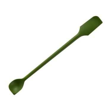 Imagem de IEUDNS Espátulas de silicone, espátulas para assar, colher cosmética, colher reutilizável para bolo, utensílio para misturar manteiga, ferramenta para batom, Verde