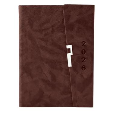 Imagem de Planner 2026 - Agenda de calendário diário (janeiro a dezembro de 2026), uma página por dia, agenda de horários com horários, 14,5 x 21 cm, papel grosso (marrom)