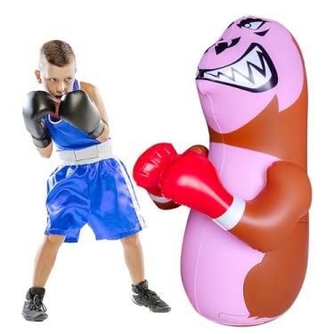 Imagem de OLNIEZZL Saco De Pancadas Inflável 47" Para Crianças 3 A 8 Anos, Boxe, Dinossauro, Presentes Aniversário, Brinquedos Esportivos Meninos E Meninas, Atividades Ao Ar Livre, Jogos Quintal, Orangotango