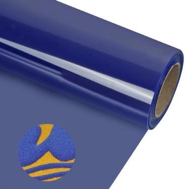 Imagem de RENLI·TONG Rolo De Vinil Transferência Térmica Fosco Renlitong 3D Puff Htv 30 Cm X 2,13 M Para Passar A Ferro Em Camisetas Prensadas, Todos Os Designs Máquina Corte (2,13 M, Azul Safira)
