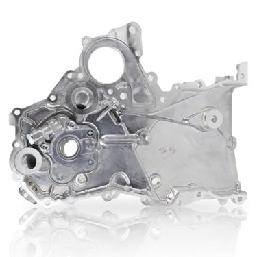 Imagem de USTAR Bomba de óleo do motor M539 e conjunto de tampa de sincronização compatível com Toyota Echo 2000-2005, Yaris 2007-2012, Scion xA xB 2004-2006 L4 1.5L substitui apenas # 15100-21042 15100-21040