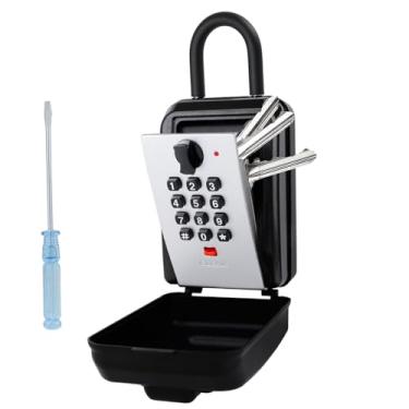 Imagem de Caixa de chave de bloqueio de combinação portátil, manilha removível, reinicializável de 12 dígitos, grande capacidade, à prova d'água, cofre de segurança para montagem na parede, esconderijos