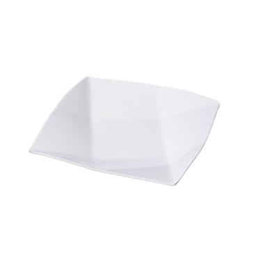 Imagem de Prato quadrado delicado de porcelana vitrificada branca vitrificada estilo nórdico resistente a quedas - placa de nove grades de 20 cm