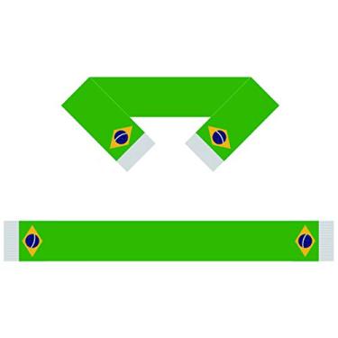 Imagem de HomeKing Brazil Fans Scarf Banner 15 x 152 cm 100% poliéster, cachecol com bandeira do mundo, você pode usar pessoas ou jogos que lhe dão suporte