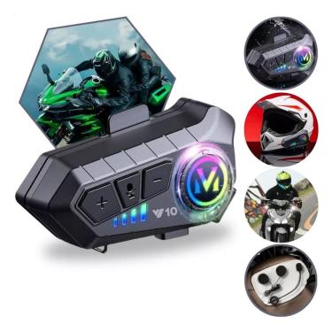 Imagem de Fone de Ouvido Bluetooth Para Capacete HeadSet Sem Fio À Prova D`água Redução de Ruídos