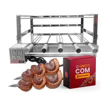 Imagem de Churrasqueira Gira Grill 5 Espetos 60cm em Inox Motor Ajustável Removí