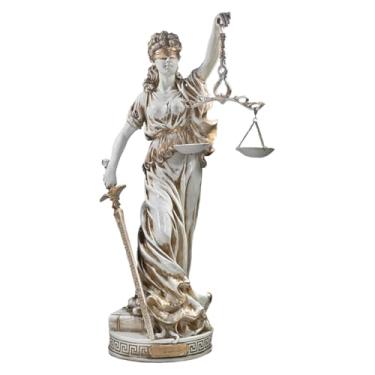 Imagem de Deusa Da Justiça Themis Imagem Direito Estátua Branco 63cm