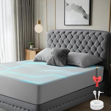 Imagem de Lençol de aterramento para cama, lençol com elástico de aterramento com 95% algodão e 5% fibras de prata, lençol de aterramento macio para dormir melhor, reduz a inflamação (king, 193 x 203 x 38 cm)