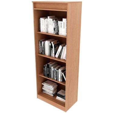 Imagem de Estante Armário Alta Livreiro Multiuso Office 4 Prateleiras Amêndoa