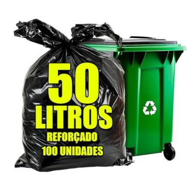 Imagem de Saco De Lixo 50 Litros Reforçado 100 Unidades Grande Preto Resistente Forte Pacote Lixex Sacos para Lixo