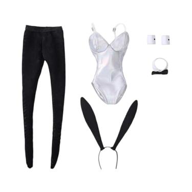 Imagem de Almencla Fantasia de coelhinha em escala 1/6, roupas de dramatização, acessórios casuais, macacão para figuras de 12'', acessório de fantasia