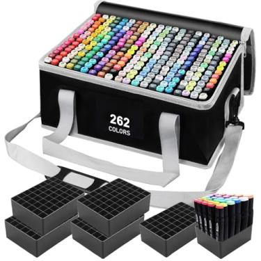 Imagem de Marcadores À Base De Álcool 262 Cores Com Suporte – Caneta De Desenho Com Ponta Dupla Para Esboços E Ilustrações De Anime, Para Crianças E Adultos