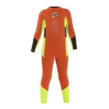 Imagem de Aymzbd Wetsuit Kids 2.5mm Neoprene Mergulho Fatos Meninos Surf Maiô Criança Wetsuits Crianças E Corpo Wetsuits Meninos, XXL Orange