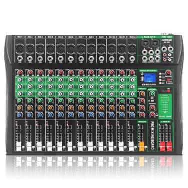 Imagem de MIZISNR Mixer De Áudio 12 Canais, Mesa Mixagem Profissional Para Dj, Console Digital Com Reverberação, Bluetooth, Porta Usb, Alimentação Fantasma 48 V Gravação Karaokê E Podcast