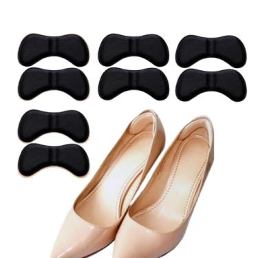 Imagem de 4 Pares de Protetor de Calcanhar Almofadado, Conforto Diário e Proteção contra Bolhas, Protetor Autoadesivo (Preto)
