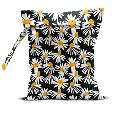 Imagem de zcyxuuw Bolsa Molhada, Seca Para Maiô, Viagem, Praia, Piscina, Fraldas, Roupas Sujas De Ioga, Artigos Higiene Pessoal, Maquiagem, À Prova D'Água, Reutilizável, Linda Flor Margarida
