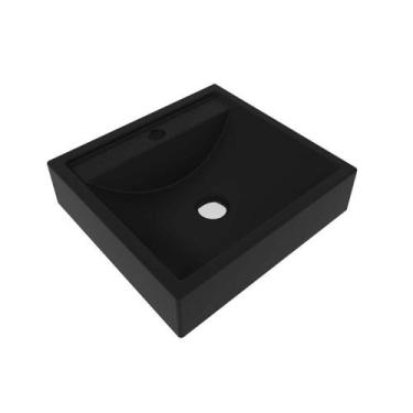 Imagem de Cuba p/ Pia de Banheiro de Sobrepor BN3657 40x38cm Preto - Tecno Mobil