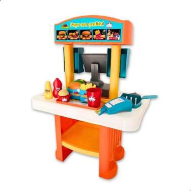 Imagem de Brinquedo Lanchonete Infantil Big Star  16 Peças com Maquininha, Hambú