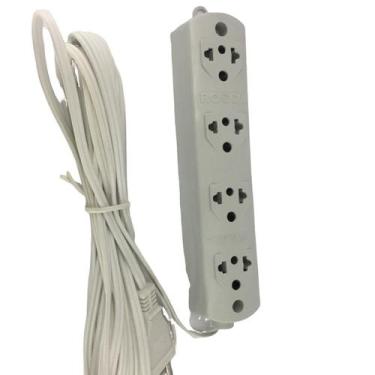 Imagem de Extensão Elétrica Filtro De Linha 4 Tomadas 5 Metros Régua - Rocco