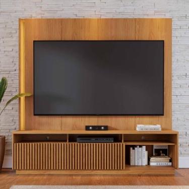 Imagem de Estante Home Ripada para TV até 75 Polegadas com LED 2 Portas de Corre