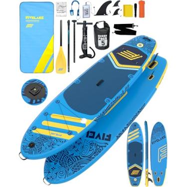 Imagem de FIVELAKE Prancha De Stand Up Paddle Inflável 11' X 35'' Largura, Design Estável, Com Acessórios Para Sup, Mochila, Bomba, Correia Tornozelo, Remo Ajustável, Deck Confortável Antiderrapante Adultos E