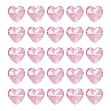 Imagem de PATIKIL K9 Contas de coração de cristal 1 furo pingentes, pacote com 30 14 mm lustre prismas peças ornamentos contas penduradas para decoração de artesanato de artes faça você mesmo, rosa