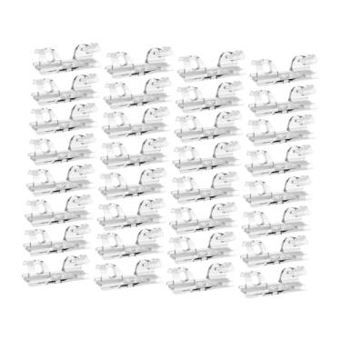 Imagem de KiBcsLic 100x Organizadores de Cabos Grampos Fixos Multiuso Premium Utilitários Organizadores de Cabos Suportes para Parede e Escritório, Claro