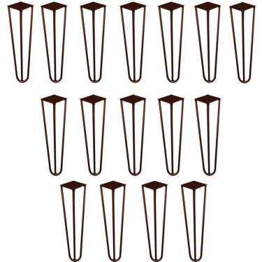 Imagem de Kit 16 Pés De Metal 30 Cm Mesa De Canto Rack E Puffs Bronze